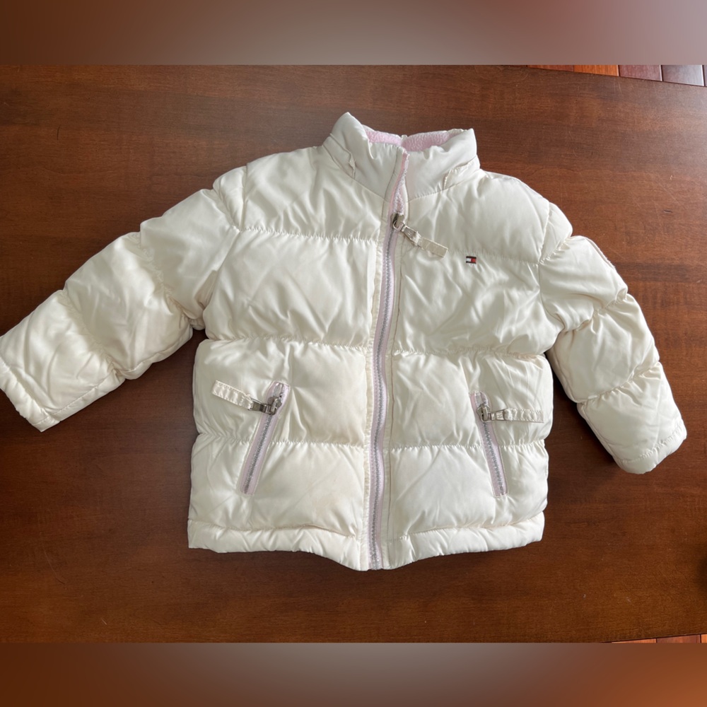 Tommy Hilfiger White Puffer Jacket girls size 2